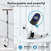 View Electric Spin Scrubber, Full-Body IPX7 Waterproof Bathroom Scrubber with Power LCD Display, Adjustable Extension Handle, Cordless Shower Cleaner Brush for Bathtub Kitchen Wall Cleaning image 3