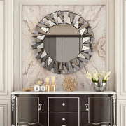 View 32 Inch Round Decorative Wall Mirror, Glass Accent Mirror for Home Decor image 1