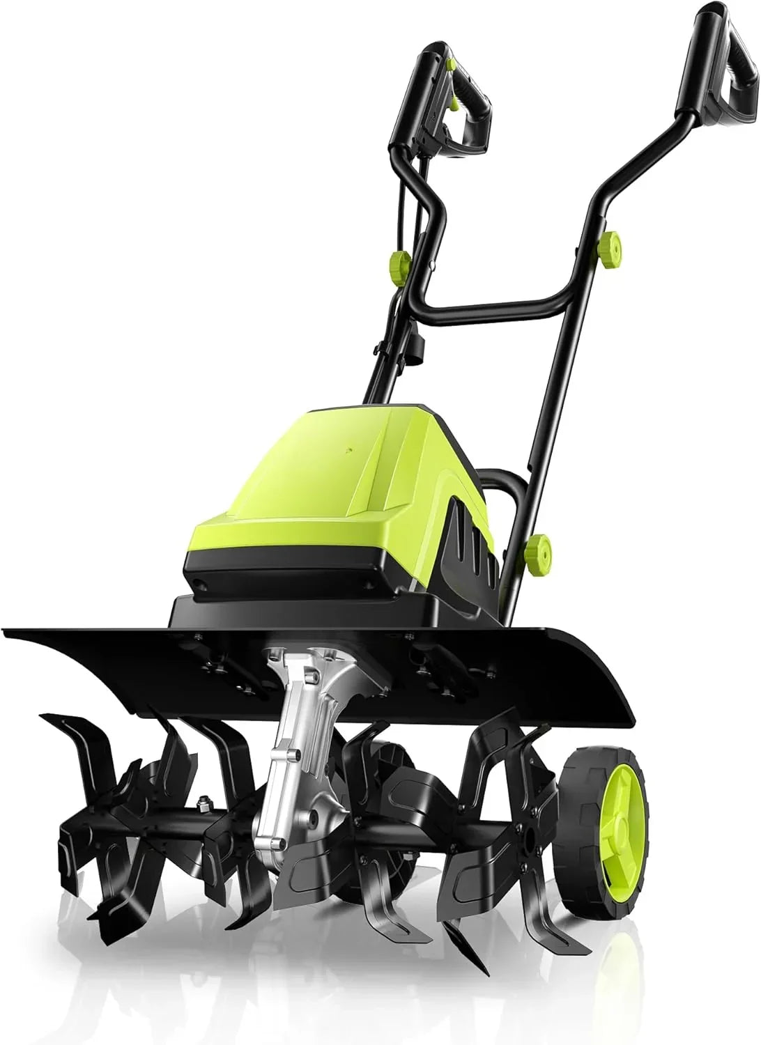 Electric Tiller, 15-Amp 18-Inch Width 9-Inch Depth Corded Tiller Cultivator 24 Durable Steel Tines Gardening Tiller with Adjustable Wheels Foldable