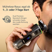 View Rasierer i9000 Prestige Ultra, Nass- und Trockenrasierer für Herren, adriatic, Druck- und Bewegungssensor, 5+1 Bartstyler, Reinigungsstation, UV- image 5