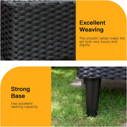 View Patio Furniture Set 4 Pieces Outdoor Rattan Chair Wicker Sofa Garden Conversation Bistro Sets for Yard,Pool or Backyard image 3