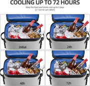 View Backpack cooler, leak-proof soft-edge cooling bag, waterproof and insulated backpack cooler, 36 capacity soft cooling bags, suitable for camping, fishing, parties, and picnics. image 3