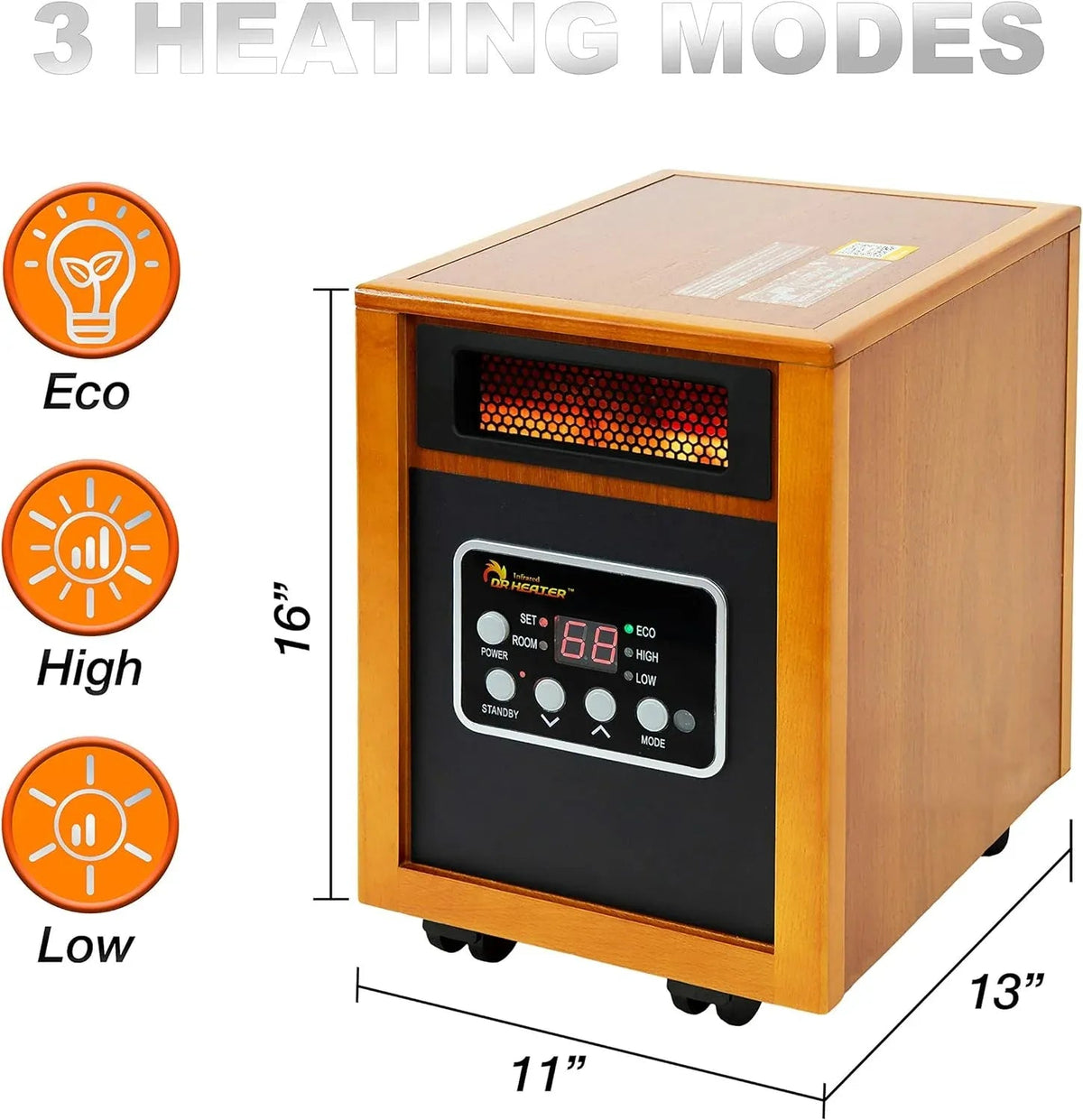 1500-Watt Portable Space Heater, Cherry, 1-Pack