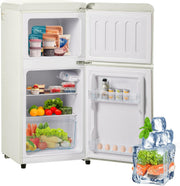 View Merax Kühlschrank mit Gefrierfach, Kühl-Gefrierkombination, klein Kühlschrank mit 51L und Gefrierschrank 21L, Leise, LED, Glasablagen, Gemüsefach, image 4