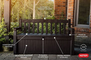 View 70 Gallon Storage Bench Deck Box for Patio Furniture, Front Porch Decor and Outdoor Seating -- Perfect to Store Garden Tools and Pool Toys, Brown image 3