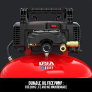 View 6 Gallon Pancake Air Compressor, Oil-Free Portable Compressor Kit for Garage, Workshop and DIY Projects image 6