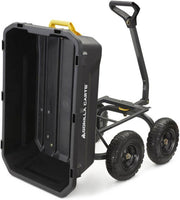 View 7-Cubic-Foot Poly Dump Garden Cart with No-Flat Tires, 1,200-Lb. Capacity, Black image 6