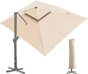 View LKINBO Sonnenschirm 300 x 400 cm Rechteckig mit Ständer und Kurbel, Groß Ampelschirm Terrassenschirm 360°Drehbar Parasol Windfest Gartenschirm image 1