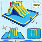View 20.66x16.4FT Inflatable Water Slide for Big Kids, Water Park for Kids Backyard with Large Double-Layer Pool,3 Extra-Long Slides,Climbing Wall, 2 Water Cannons, Water Spraying, 750W Air Blower image 3