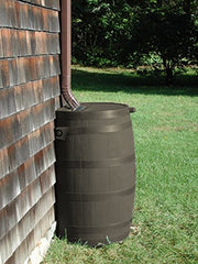 View 50 Gallon Rain Barrel with Brass Spigot, Walnut Rainwater Collection Barrel for Garden and Outdoor Use image 2