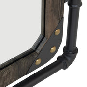 View 31 Inch Industrial Metal Floating Wall Mirror, Modern Decorative Wall Mirror image 6