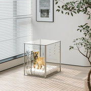 View Acrylic dog cage - Clear and transparent dog house - Indoor lockable - High-intensity ventilation dog house - Suitable for small to medium-sized dogs (weighing no more than 45 pounds) - Fashionable transparent dog house cage, 30 inches long, 20 inche image 2