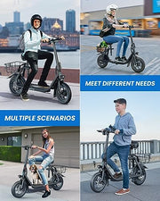 View 450W Electric Scooter with Seat, 22-Mile Range image 5