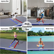 View Inflatable Wrestling Mat 10FT/5FT, Portable Jiu Jitsu Mats Wrestling Mat for Home, Outdoor or Indoor Training Mat for Water Yoga, Gymnastics, Gray image 2