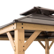 View 10 x 10 ft. Cedar-Framed Gazebo with Steel 2-Tier Hip Roof Hardtop image 4