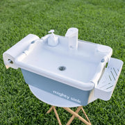 View Mighty Sink Portable Sink: Patented Wash Station with Electronic Faucet | 2 Gallons | Easy Setup | Indoor & Outdoor Use | Ideal for Dishwashing, Camping Hygiene, Gardening, Pottery & More image 1