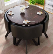 View A 4-person conference table and chair set, office reception room club table and chair combination, suitable for living room / central area / farmhouse / home office, medieval style table and chair set image 2