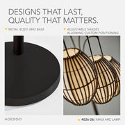 View Floor lamp, equipped with three movable lampshades and an adjustable height design - perfect for decorating bedrooms, living rooms and corners, with a bronze color finish. image 4