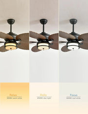 View 52-inch outdoor ceiling fan - tropical palm leaf fan - plug-in wall-mounted model image 3