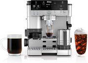 View Italian coffee machine, drip coffee machine, rapid cold brew coffee machine, integrated grinder, hand-free milk frother, equipped with a strike plate, water filter, cleaning sheet, descaling agent image 1