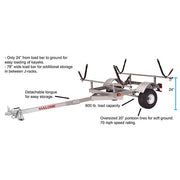 View 2-Kayak Trailer Package, 600-Lb. Capacity, Galvanized Steel, LED Lights, 70 MPH Rated Tires image 2