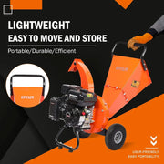 View C40 Wood Chipper 4" inch Max Diameter Capacity 9 HP 274cc Gas Powered Engine Heavy Duty Shredder Mulcher image 4