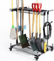 View Metal Garden Tool Organizer Large Tool Rack Garage Storage Holder image 1