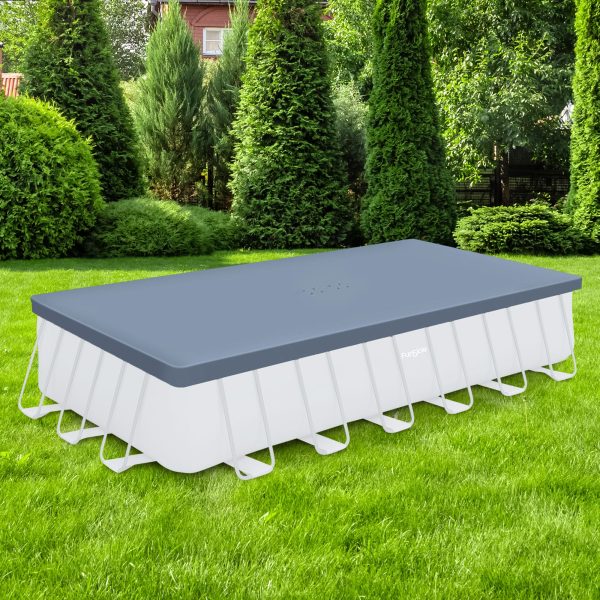 24" Durable Rectangular Pool Cover – Gray, for Oasis & Activity Pools