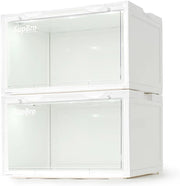 View Lightning Collection Storage Box - Voice Control - Easy Access Storage Shoe Box, Stackable Shoe Storage Box, Equipped with Transparent Plastic Door, Suitable for Sports Shoes (11.2 x 14.9 x 8.8 inches (6 sets), White) image 1