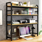 View Desktop Bookshelf Adjustable Desk Bookshelf Organizer Rack - Countertop Hutch Bookshelf, 3-Tier Bookshelf Desk Shelf, All Metal Desktop Bookcase for Computer Desk, for Home, Dorm, Office Supplies (Co image 1
