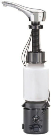 View Automatic liquid soap dispenser, with a top-mounted contactless soap nozzle, capacity 34 ounces (1.0 liters), can be placed on the countertop of a public restroom, installation diameter 1-3/8 inches, chrome surface treatment. image 2