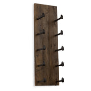 View 5 Bottle Wood Wall Mounted Wine Rack, Walnut Finish Bottle Holder for Kitchen, Dining Room and Home Bar image 6