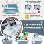 View Mighty Sink Portable Sink: Patented Wash Station with Electronic Faucet | 2 Gallons | Easy Setup | Indoor & Outdoor Use | Ideal for Dishwashing, Camping Hygiene, Gardening, Pottery & More image 4