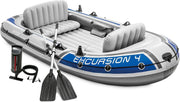View Excursion Inflatable Boat Series: Includes Deluxe 54in Boat Oars and High-Output Pump – SuperTough PVC – Adjustable Seats with Backrest – Fishing Rod Holders – Welded Oar Locks image 1