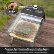 View Outdoor gas pizza oven, portable propane pizza grill, equipped with an automatic rotation system and pizza stone image 4