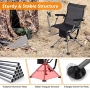 View 360° rotatable hunting seat, equipped with 4 extendable aluminum legs, adjustable gunstock, portable hunting shelter chair, equipped with carrying straps for outdoor activities. image 3