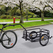 View Foldable Bike Cargo Trailer, 80lbs Capacity, 16′′ Wheels, Black, with Hitch image 2