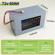 View 72V 60Ah Lithium E-Bike Battery with LED, XT90 Connector image 2