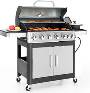 View Burner Gas grill with side burner and enameled cast iron grille 42,000BTU outdoor cooking stainless steel propane grill Garden grill image 2