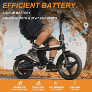 View 14 in Electric Bike for Adults,500W Folding E-Bike,Electric Commuter Mini Bikes,Electric Bicycles with 36V Removable Battery,Black image 2