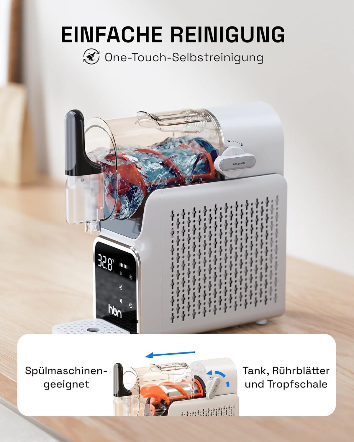 HBN Slush Maschine 2L Softeismaschine für Zuhause mit Selbstreinigende, kein Eis nötig, 6 Programme für Slushies, Cocktails, Margaritas, Frappés &