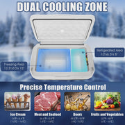 View Costway 53 qt Wheeled Corded Electric Dual-Zone Portable Car Refrigerator, White image 4