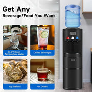 View 3-in-1 Hot & Cold Water Cooler with Built-in Ice Maker – Top Loading for 3-5 Gallon Bottles, Child Safety Lock, Black image 6