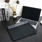 View Black Faux Crocodile Laptop Sleeve Case image 4