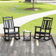 View Outdoor Rocking Chairs Set of 2, HDPE All Weather Resistant Rocking Chair for Porch, Oversized Patio Rocker Chair for Adult, Outdoor Rockers for Garden Lawn image 2