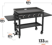 View 36-Inch 4-Burner Propane Gas Griddle with Flat Top and Side Stands image 6