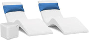 View Classic White - in-Pool Chaise Lounger – Designed for Water Depths Up to 9” – Aqua Outdoors – Set of 2 – Compatible with All Pool Types - Poolside & Sun Deck Tanning image 2