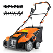 View 2-in-1 Electric Scarifier and Lawn Dethatcher, 16-Inch 15A Corded Dethatcher with 14.5-Gallon Collection Bag image 1