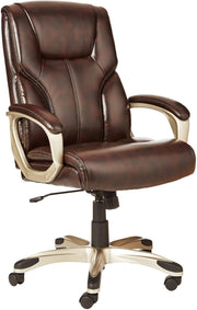View High-back executive office chair, adjustable in height, tiltable, rotatable, uniform size, white/mustard color image 1