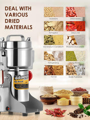 View Electric Grain Grinder - Safety Enhanced Version 3600 watts - High-speed Spice and Herbal Grinder - Commercial-grade Ultra-fine Machine - Dry Grain Crusher - CE 110V (2500 grams swing type) image 2